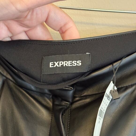 Express Faux Leather Pants Black 6 - Picture 5 of 8